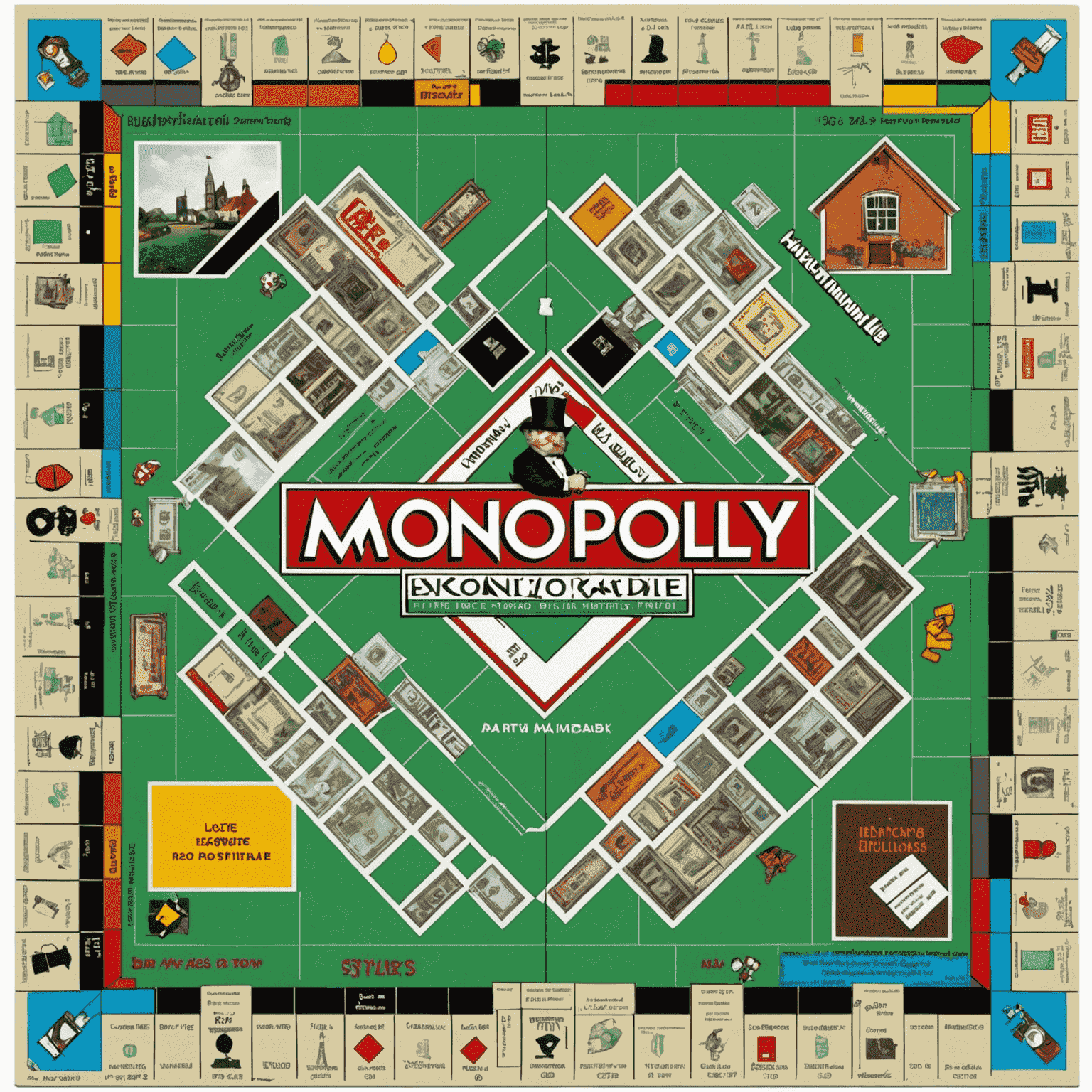 Un juego de Monopoly casero con propiedades basadas en lugares locales y dinero personalizado